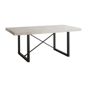 Table à manger Cuzco -bois massif d'araucaria-couleur blanc  wild 186 x 76 x 100 cm