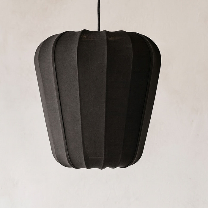 Suspension en coton noir et métal h35cm ALBA