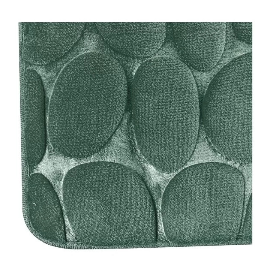 MSV Tapis de bain Microfibre PEBBLE 40x60cm Vert Foncé