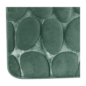 MSV Tapis de bain Microfibre PEBBLE 40x60cm Vert Foncé