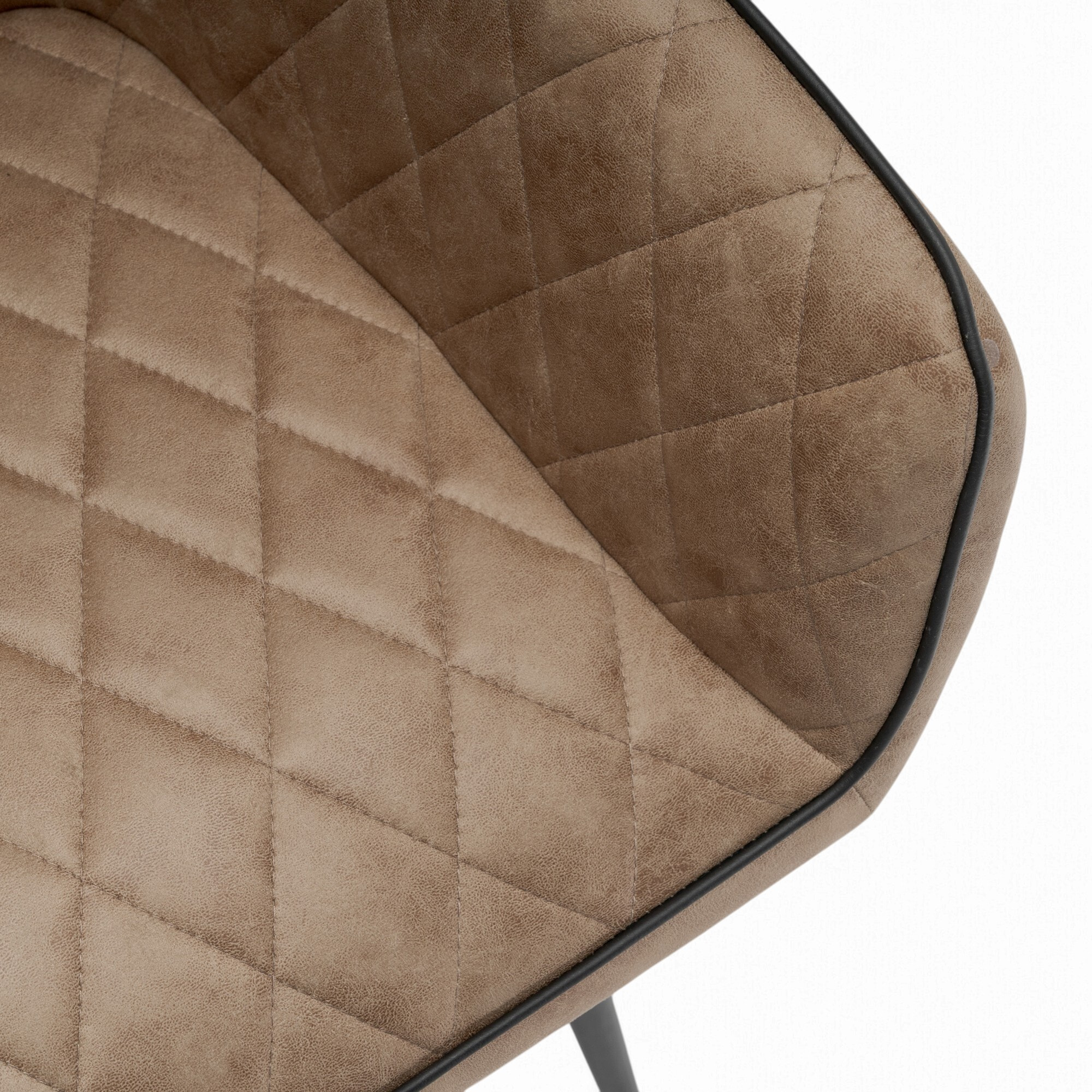 Set di 2 poltroncine LEON in similpelle cammello e gambe nere