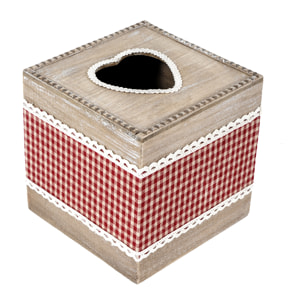 Scatola Con Cuore Porta Fazzoletti. Altezza 14 Cm - Pezzi 1 - 14X14X14cm - Colore: Altro - Bianchi Dino - Decori Casa E Complementi