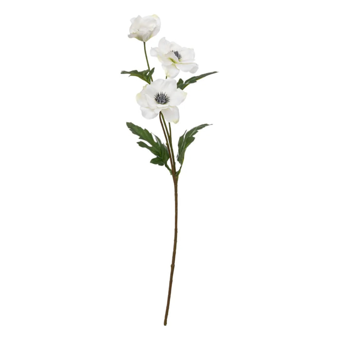 Tige d'anémone artificielle blanc H69cm