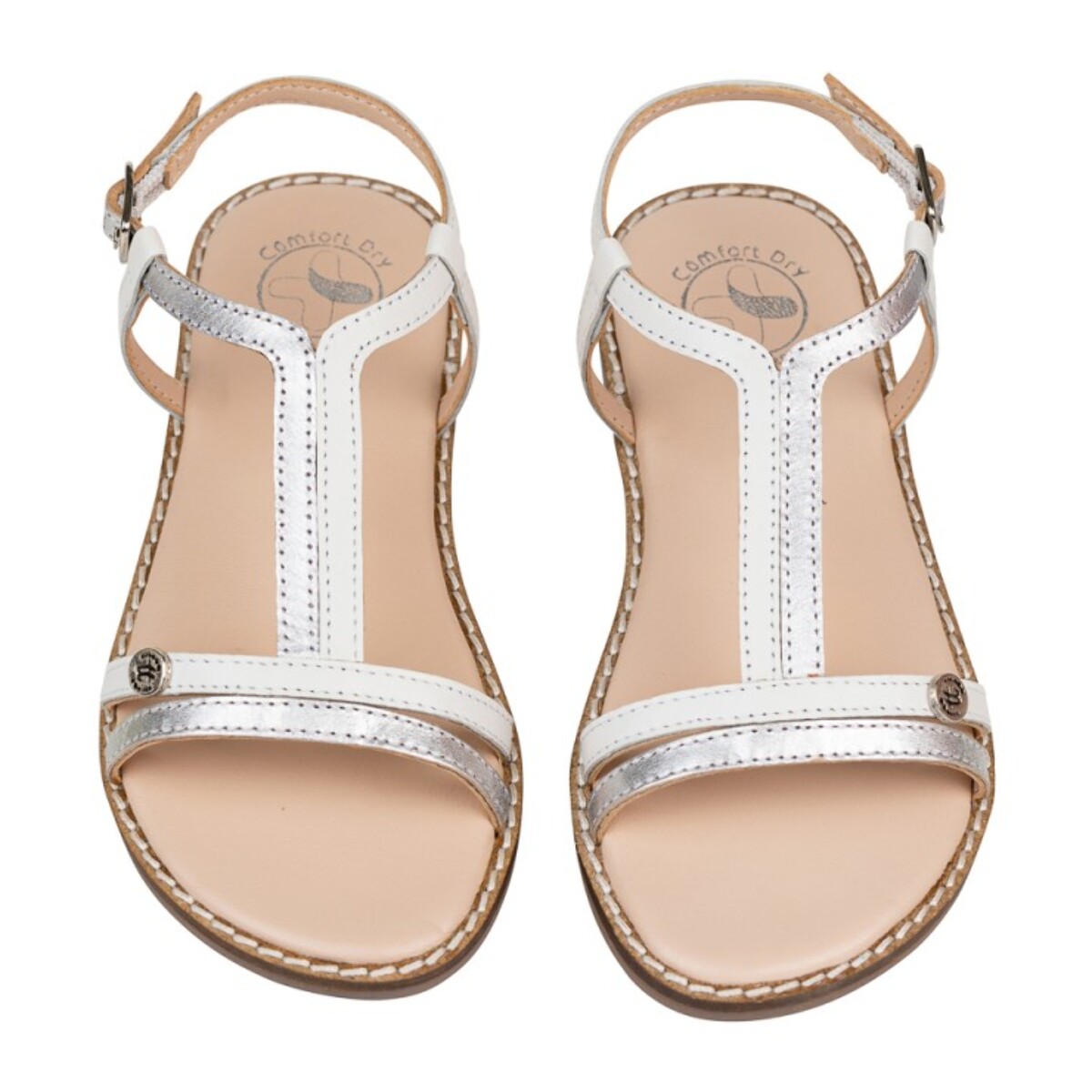 Sandalia Classic Piel Natural. Hebilla