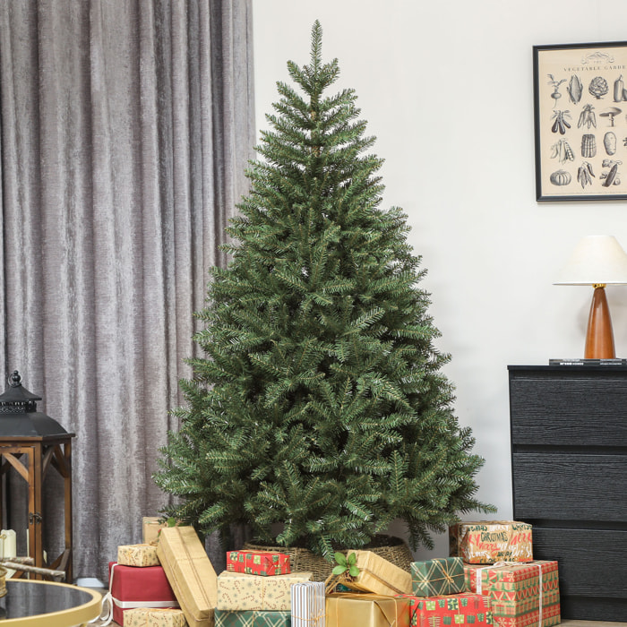 Sapin de Noël artificiel Ø110 x 180H cm 1687 branches épines imitation épicéa grand réalisme vert