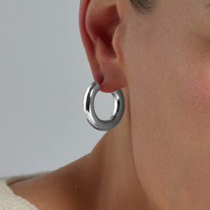 Pendientes de 24mm de diámetro acabado plata