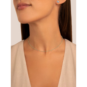 Collana Dots Turquoise Enamel Argento Placcato Oro