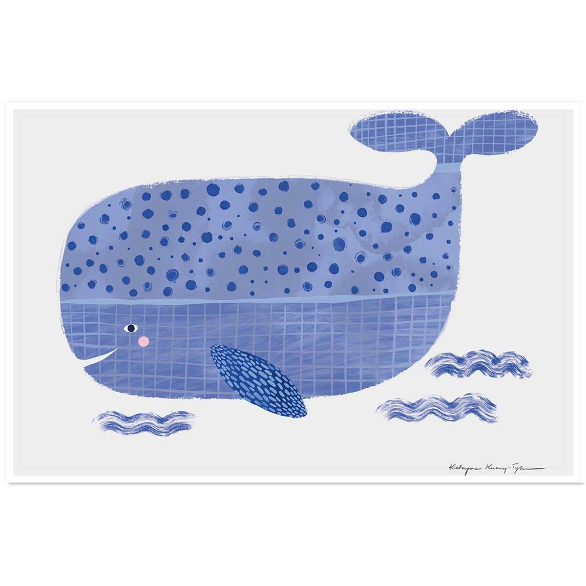 Affiche enfant baleine bleue  Affiche seule