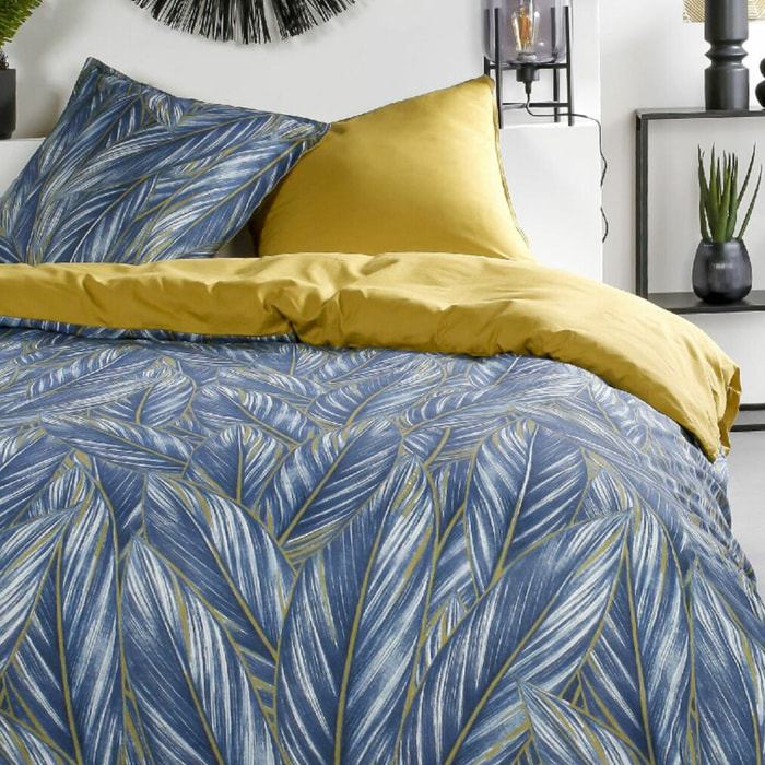 Parure housse de couette révers. 3pcs 100% coton 57fils sunshine