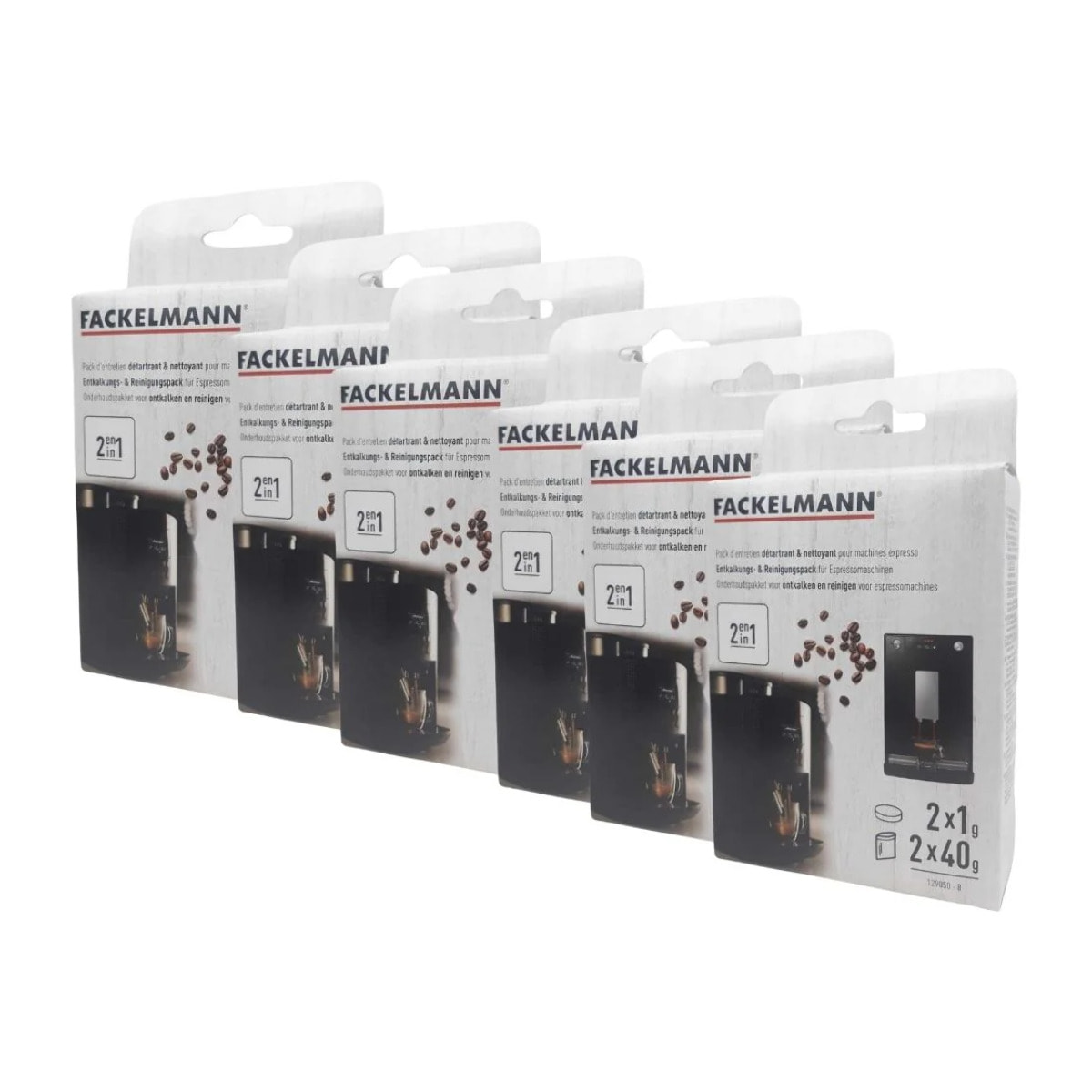 Ensemble de 6 Packs entretien détartrant et nettoyage pour machine à expresso Fackelmann Petit Déjeuner