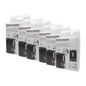 Ensemble de 6 Packs entretien détartrant et nettoyage pour machine à expresso Fackelmann Petit Déjeuner