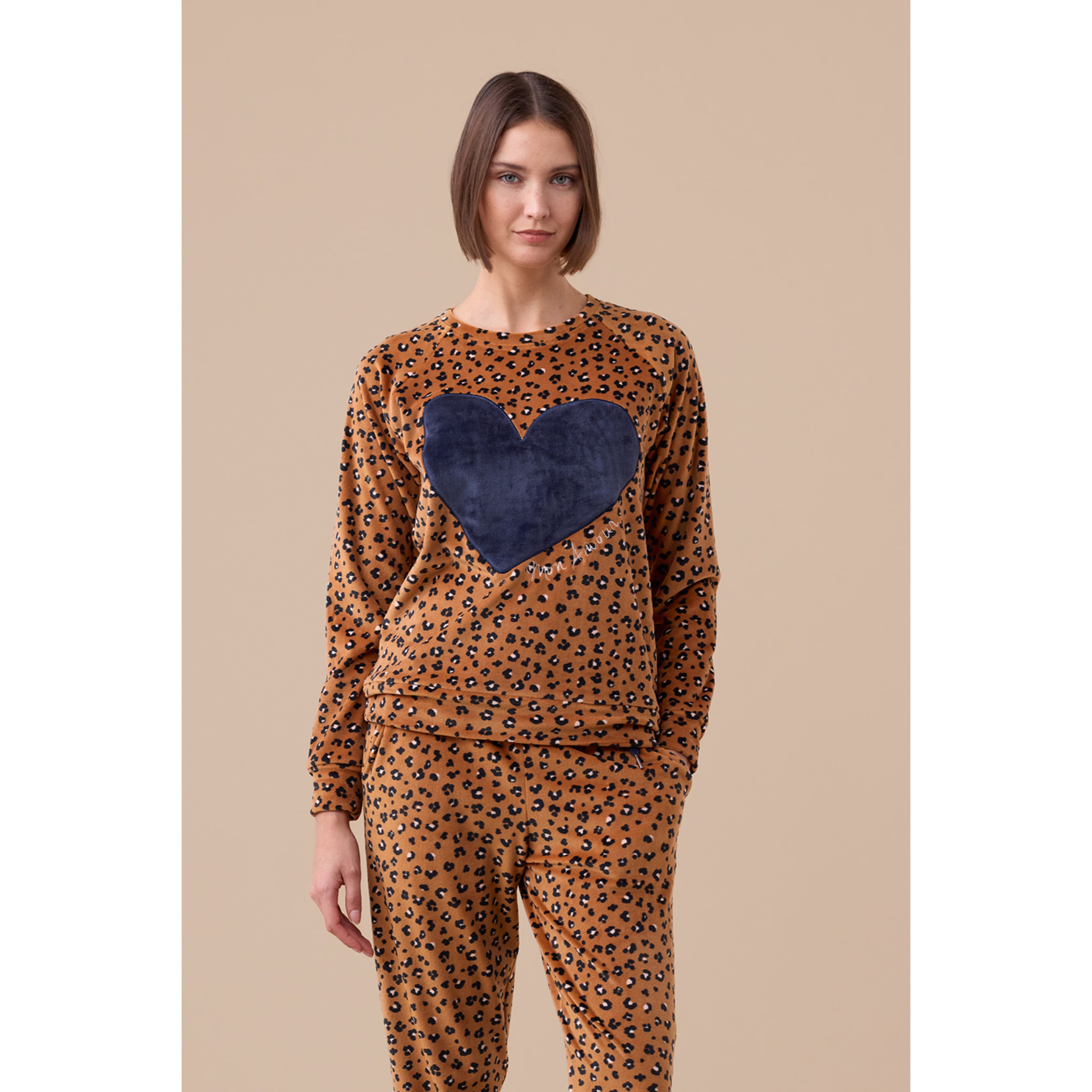 Pigiama donna ciniglia felpata - soft touch articolo animalier Noidinotte