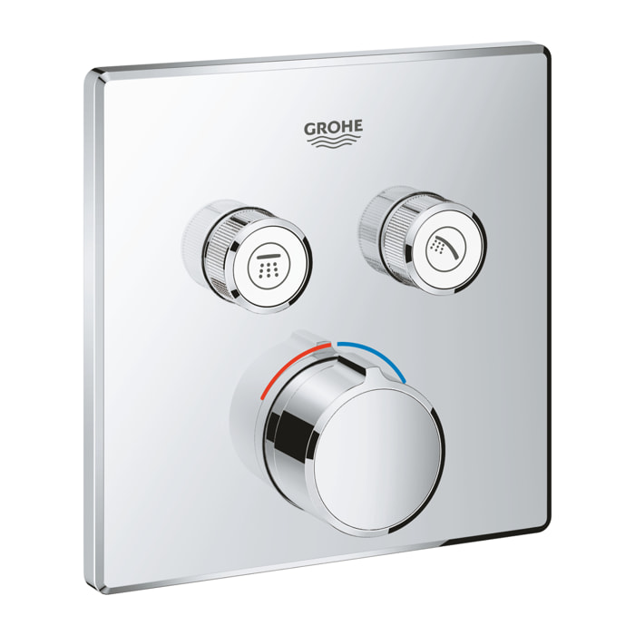Mitigeur encastré pour douche 2 sorties SmartControl Chromé