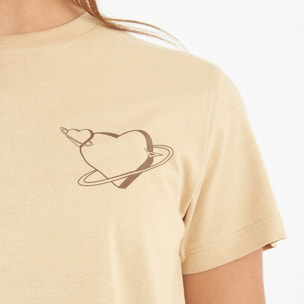 Maglietta Crop in cotone SPECIAL beige