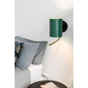 GUADALUPE Lampe applique avec lecteur con lettore noire/vert