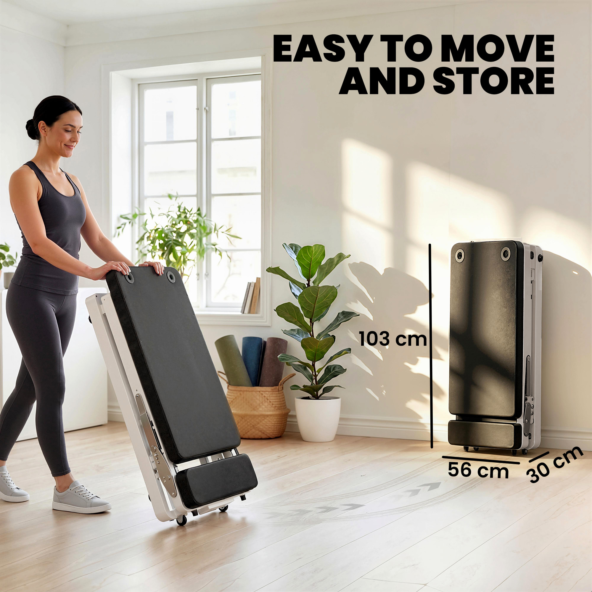 Machine reformer pilates pliable système hybride 4 ressorts acier blanc