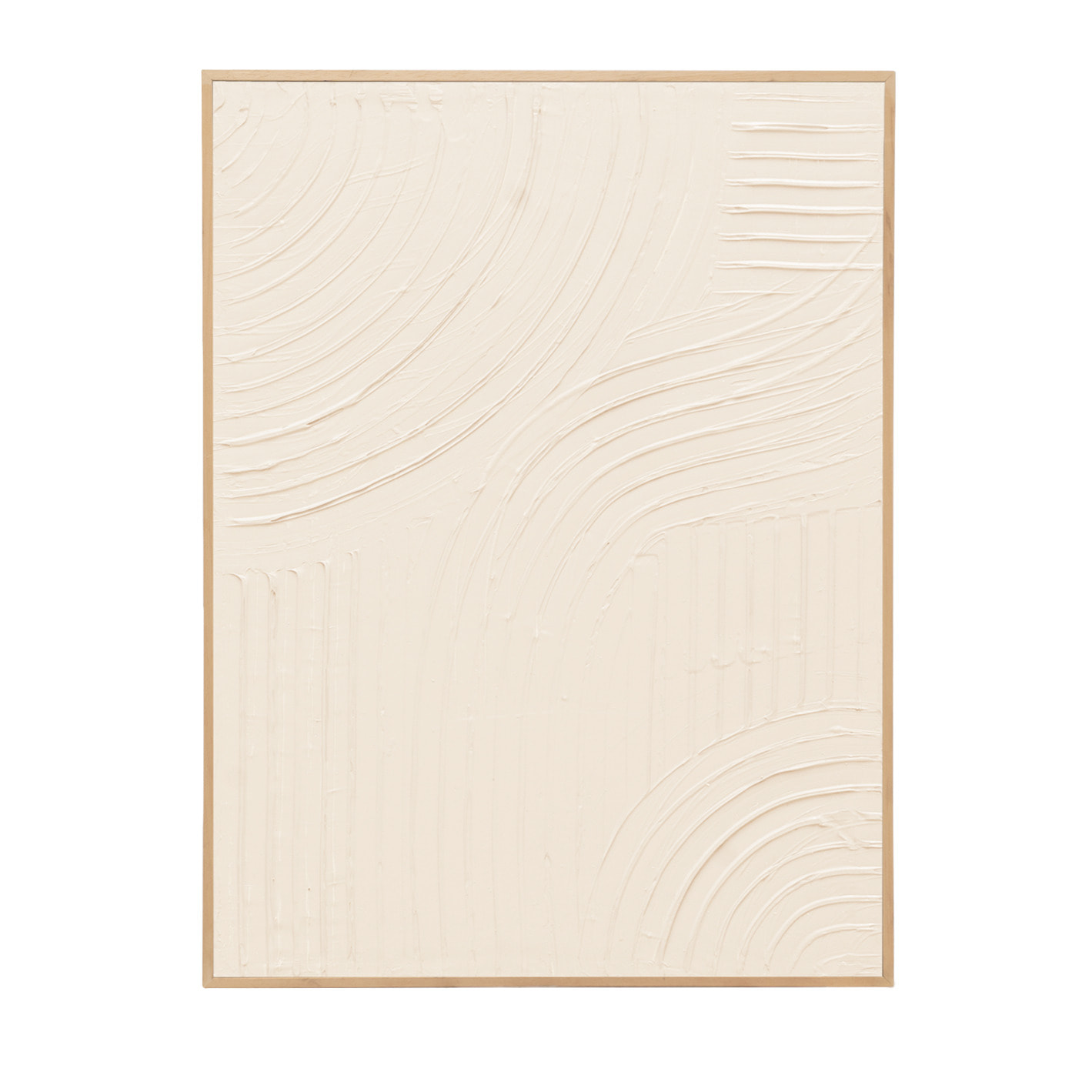 Tableau blanc décoratif sur coton avec cadre en bois peint à la main à la peinture à l'huile en différentes tailles