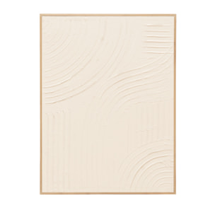 Tableau blanc décoratif sur coton avec cadre en bois peint à la main à la peinture à l'huile en différentes tailles