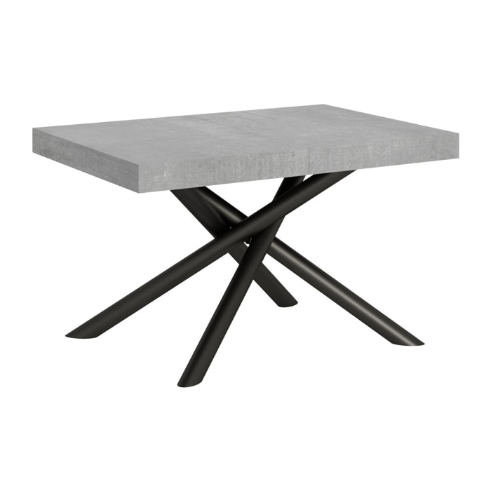 Table extensible 90x130/234 cm Famas Gris Béton cadre Anthracite