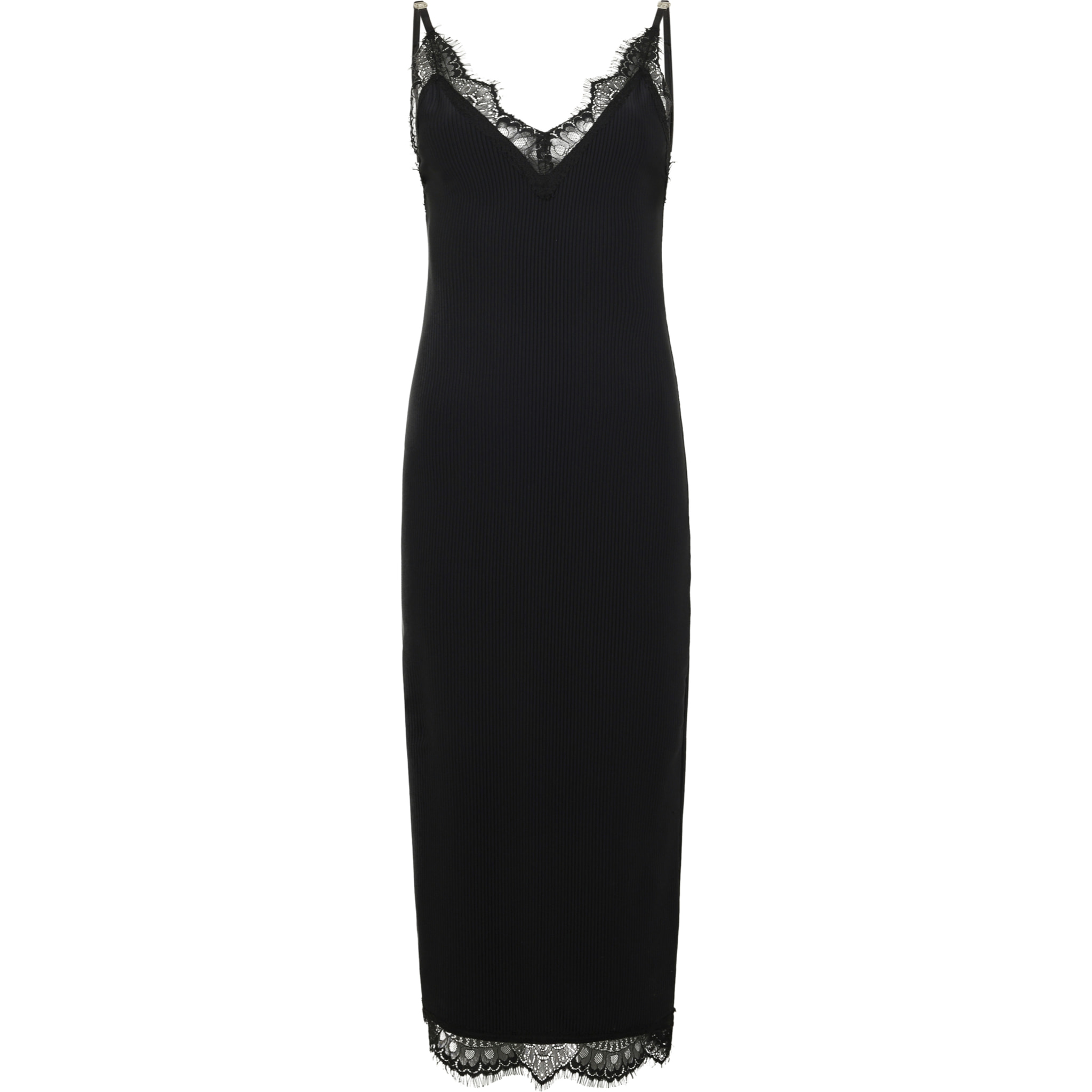 PHILIPP PLEIN Shiny Rib Maxi Tank Dress Lace