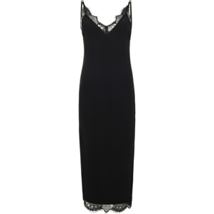 PHILIPP PLEIN Shiny Rib Maxi Tank Dress Lace