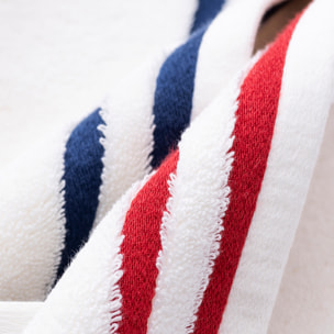 Set de 2 alfombras de baño 50x80cm 100% algodón 800gsm rizo teñido color crudo+azul marino el ganso