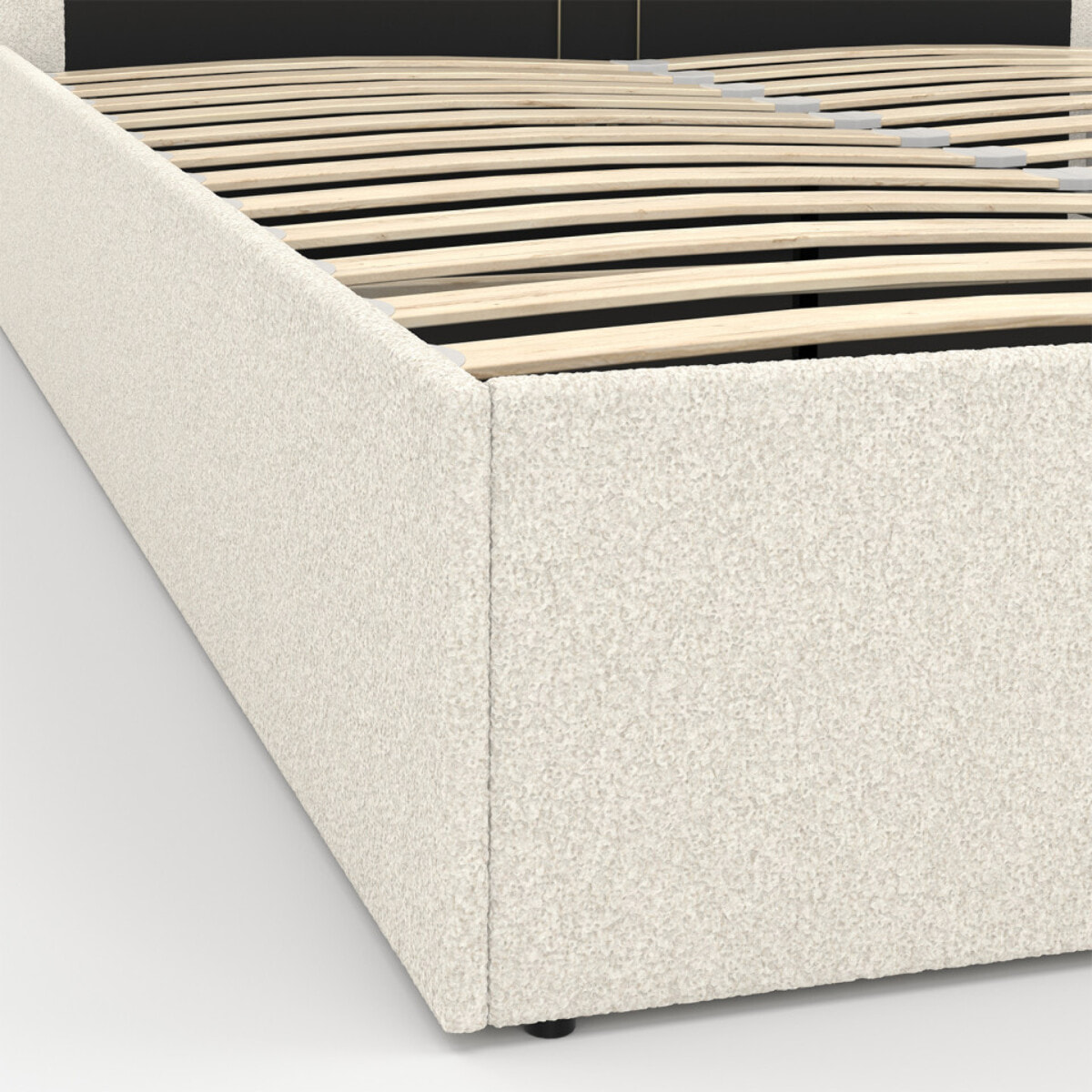 Lit coffre Louise - Blanc bouclette