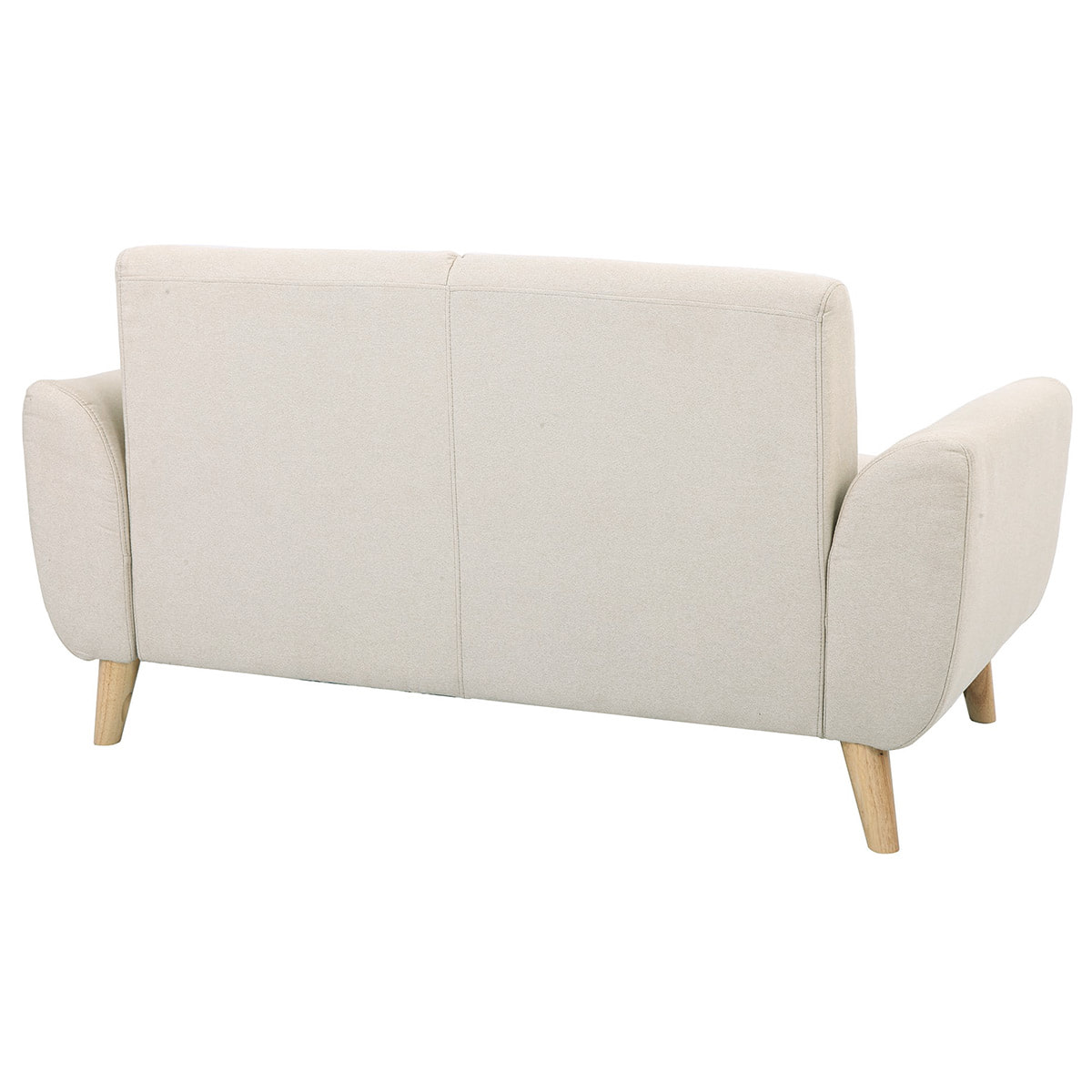 Canapé scandinave 2 places en tissu beige et bois clair EKTOR