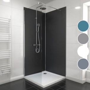 Pack de 2 Panneaux Muraux Aluminium NOIR 90+90x210 cm avec Profilés ANODISE BRILLANT - WALL'IT