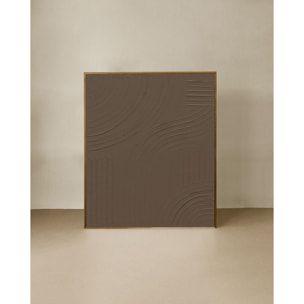 Tableau marron décoratif sur coton avec cadre en bois peint à la main à la peinture à l'huile en différentes tailles