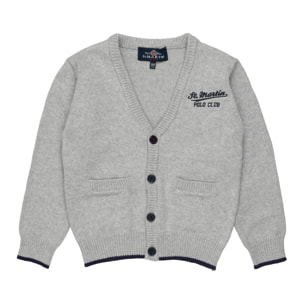 Cardigan finezza 7 con taschini Polo Club St Martin Grigio