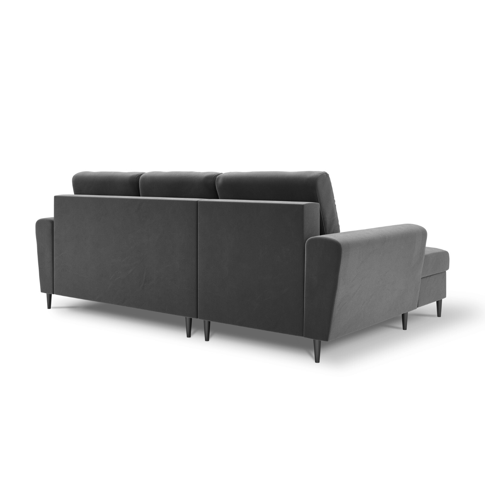 Canapé d'angle gauche convertible avec coffre de rangement "Kyoto" 4 places en velours gris clair