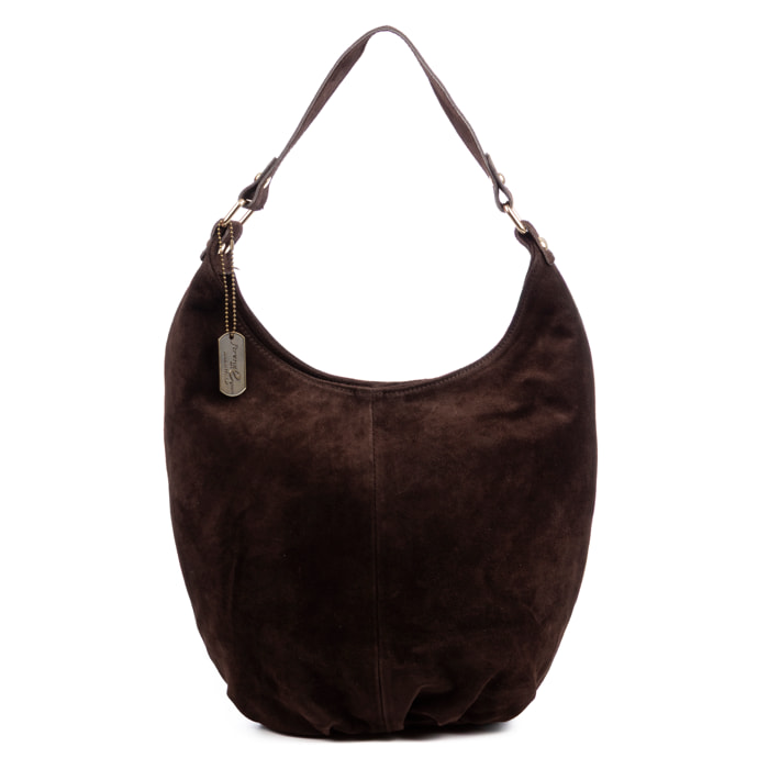 Basiano Borsa a spalla Donna. Pelle vera Camoscio