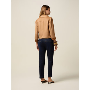 Oltre - Chaqueta corta de tejido suave - Marrón