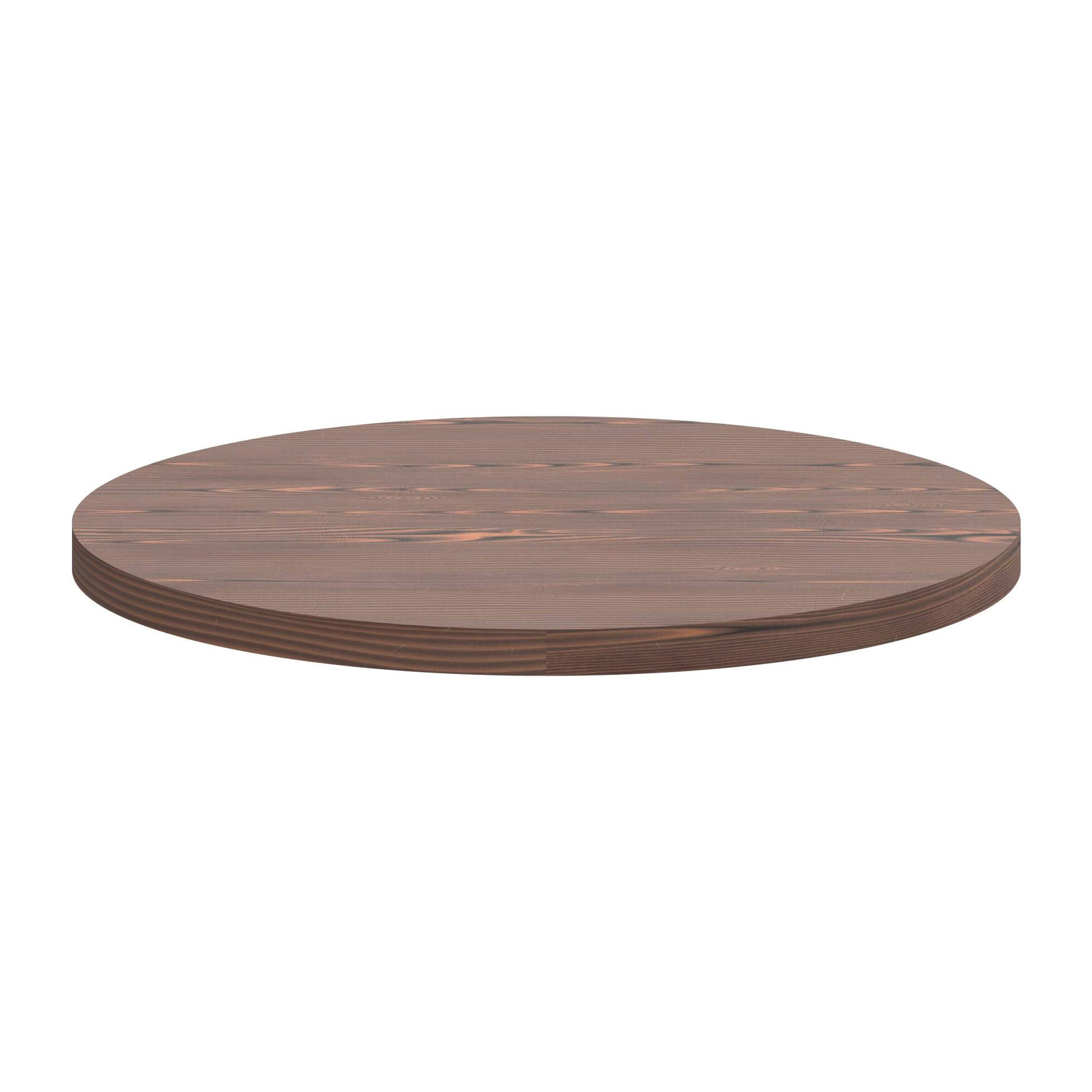 Artù - Ripiano per tavolo da pranzo rotondo ⌀ 120 cm in legno laminato, colore legno scuro