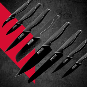 Couteau de cuisine Santoku lame de 16 cm Nirosta Black Edition