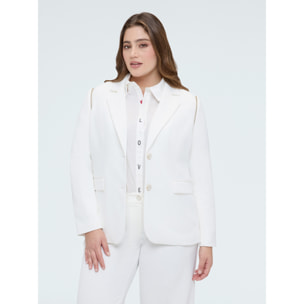 Fiorella Rubino - Blazer 2 in 1 con maniche staccabili - Bianco