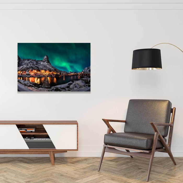 Tableau paysage passerelle borealis  Toile imprimée