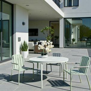 Table de jardin ronde en aluminium gris poudré Ø 130 cm STOCKHOLM