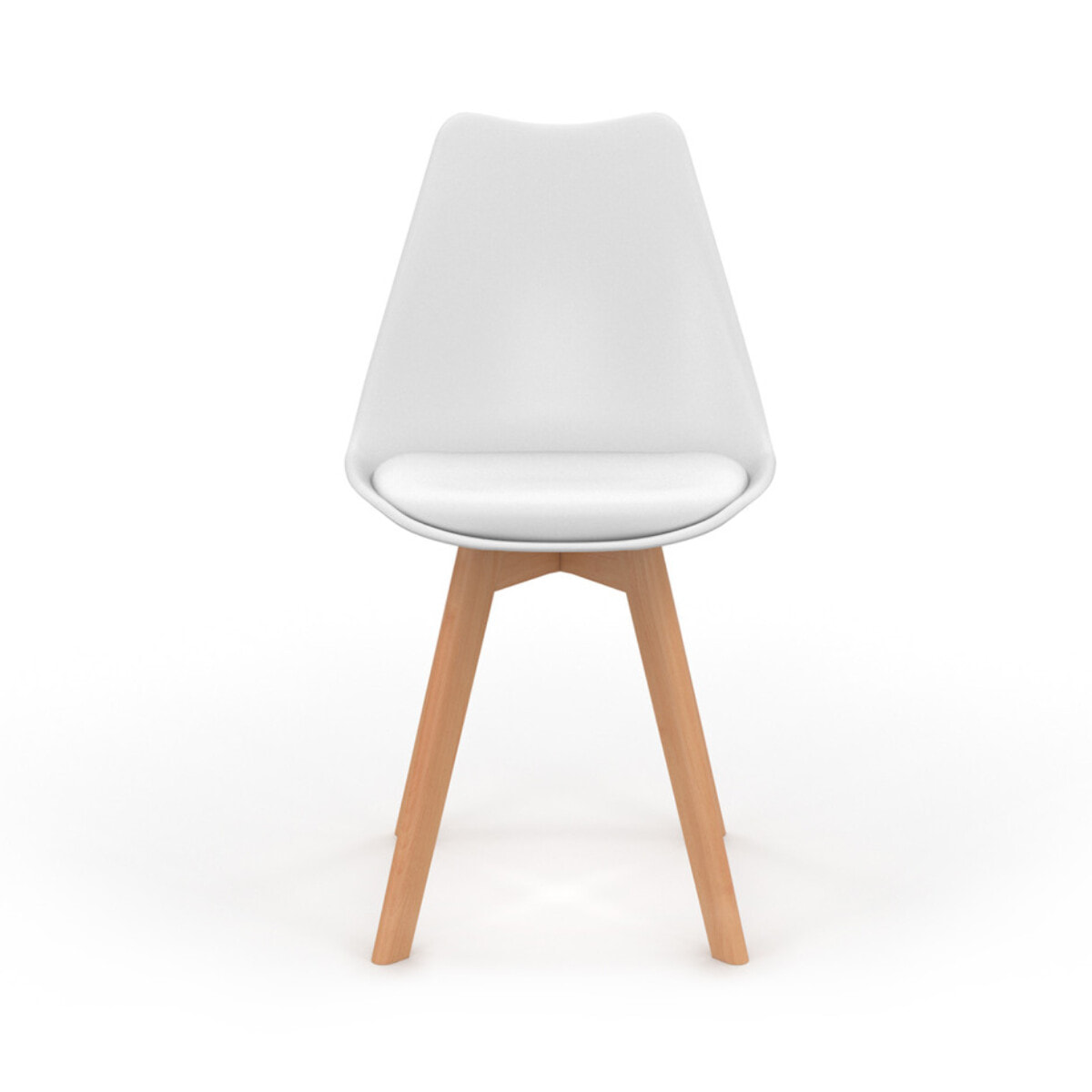 Chaises Nordia blanche pieds bois - lot de 6