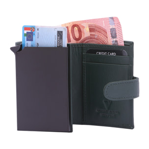 Portafoglio  da uomo In Vera pelle Made in Italy 7,5x10x2,5 cm