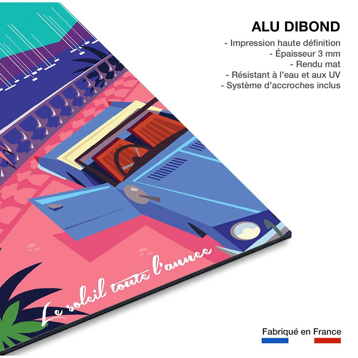 Tableau cote d'azur du soleil toute l'année  Tableau alu Dibond