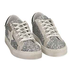 Sneakers glitter color argento
