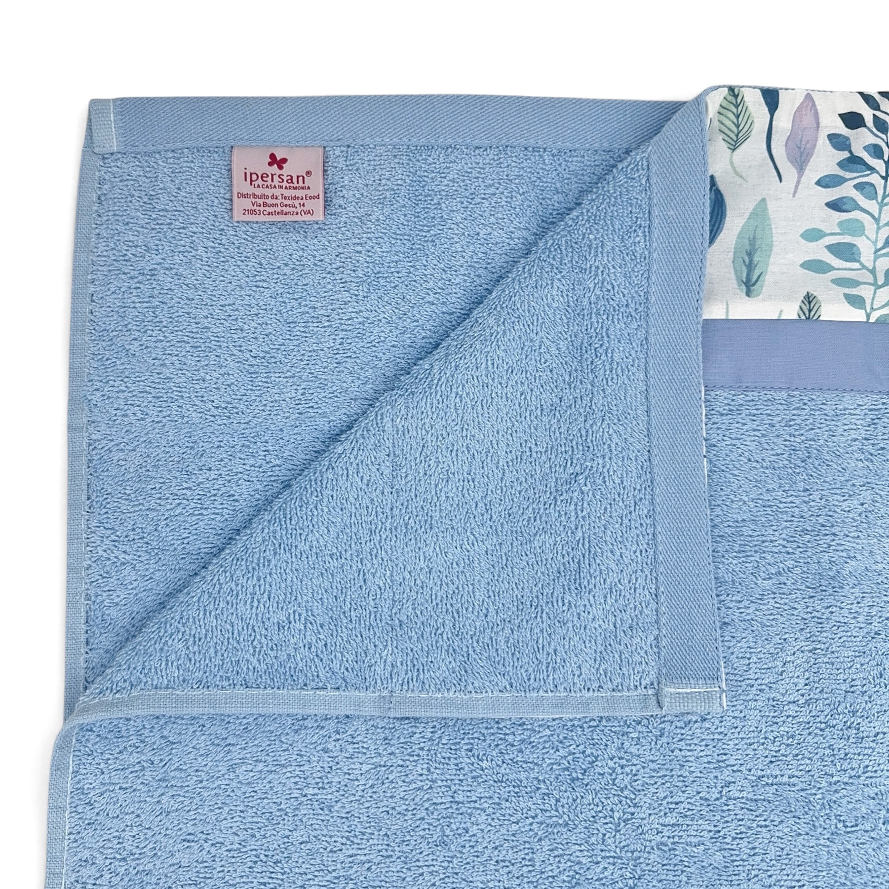 Set Spugna CORALLO 2 Pezzi: Viso+Ospite - Azzurro - 450 gr/m² - Puro Cotone