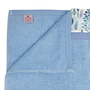 Set Spugna CORALLO 2 Pezzi: Viso+Ospite - Azzurro - 450 gr/m² - Puro Cotone