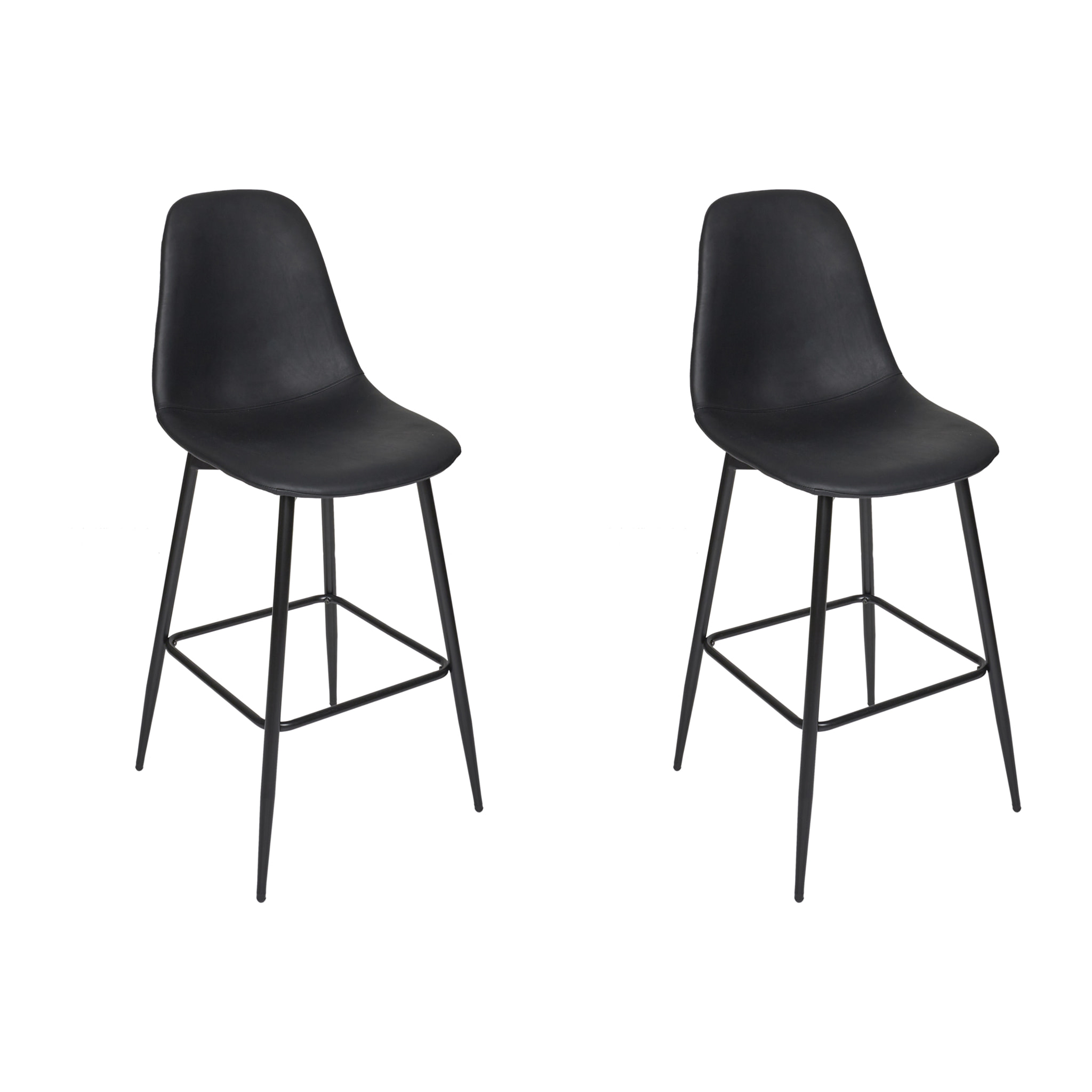 Chaise De Bar Amber Noir - Lot De 2