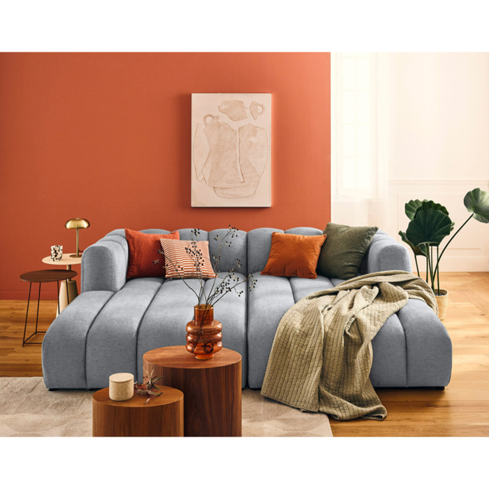 Debbie - module d'assise méridienne gauche en tissu texturé - Gris