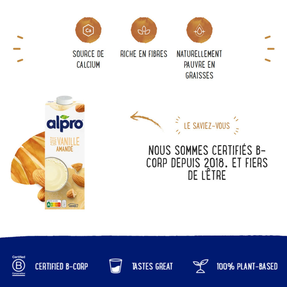 8 x 1L - Alpro - Boisson Végétale - Vanille Amandes