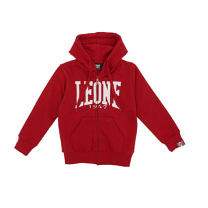 Felpa da bambino con cappuccio, full zip e logo Basic