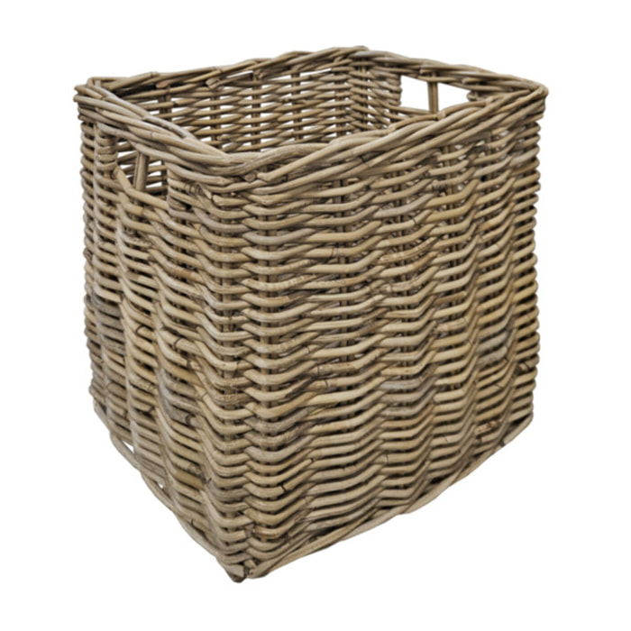 Grand panier H. 42 cm en kubu naturel tressé - EDWIN